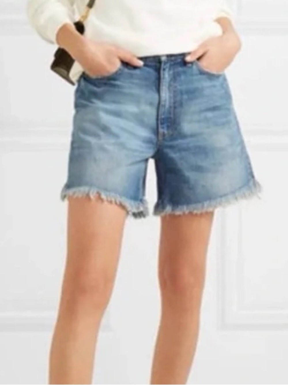 THE GREAT. The Easy Cut Off Light Blue Denim Jean Shorts 27